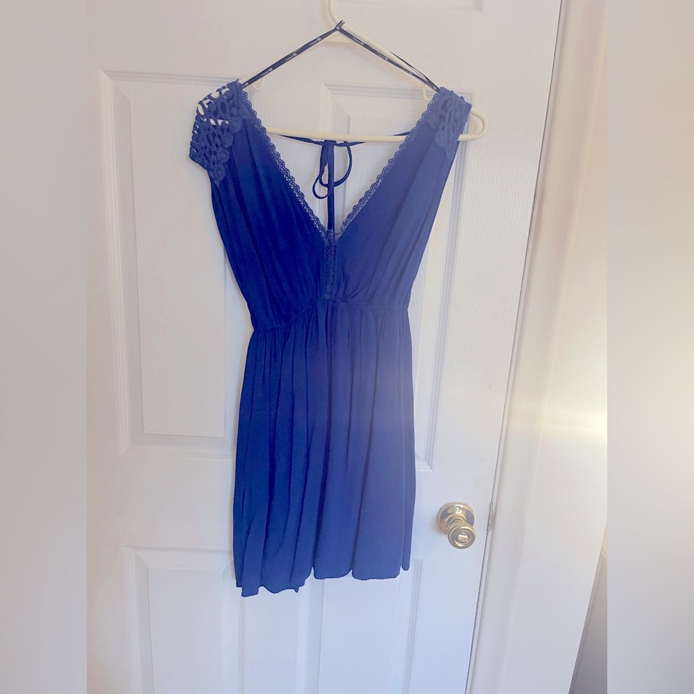 WOMENS FOREVER 21 BLUE LACE DRESS SZ SMALL